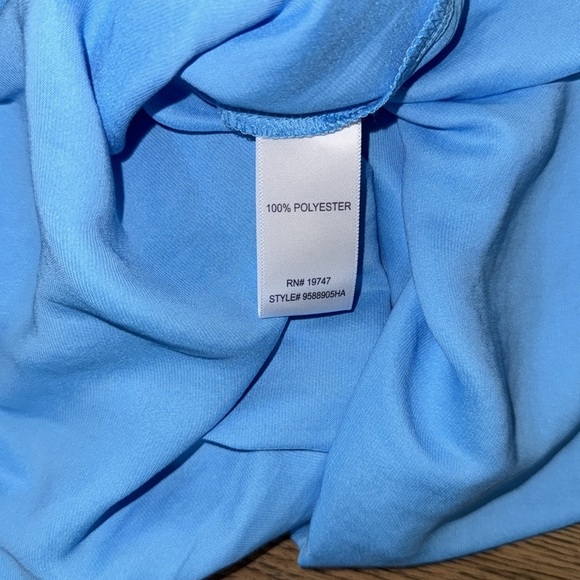 COUNTERPARTS Blue Flutter Sleeve Blouse - Picture 5 of 5